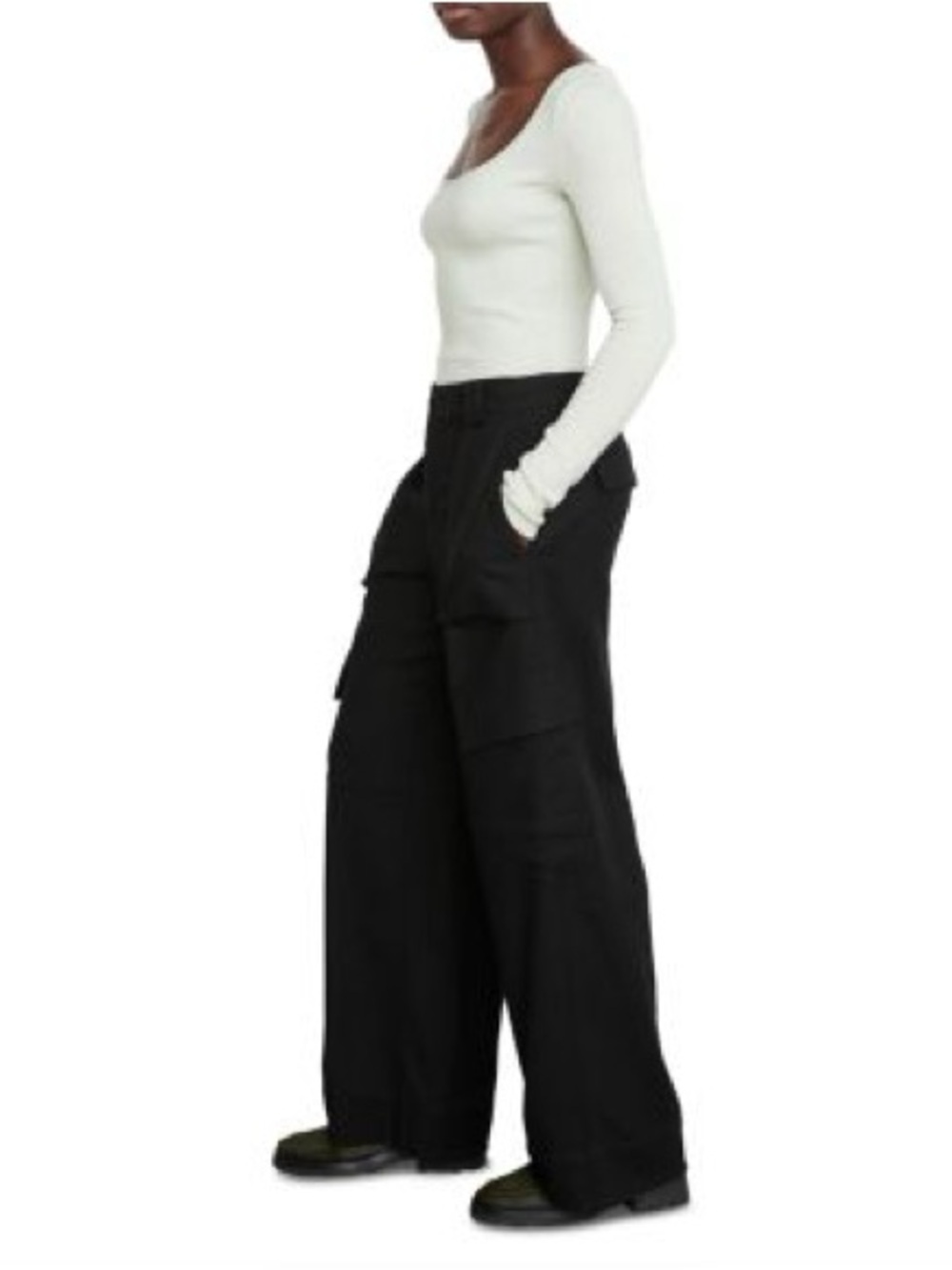 Vince Women’s Black Flannel Wide Leg Raver Pants 12